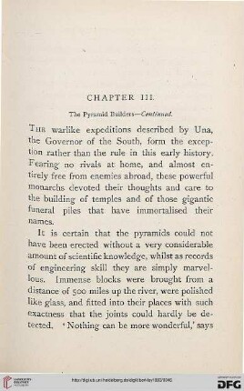Chapter III: The Pyramid builders - continued