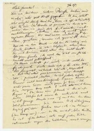 Brief von Kurt Heinz Matthies (Karl-Heinz) an Hannah Höch. [Leipzig]