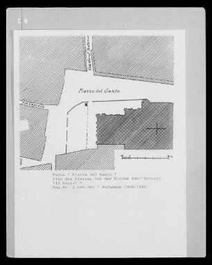 Plan des Piazza del Santo in Padua