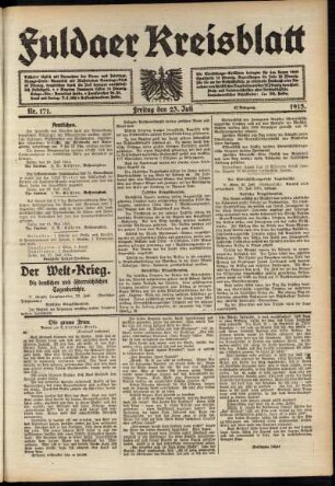 Ausgabe vom Freitag, den 23. Juli 1915.