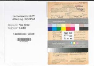 Entnazifizierung Jakob Fassbender, geb. 15.11.1904 (Postschaffner)