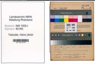 Entnazifizierung Hans Ulrich Taenzler, geb. 23.10.1909 (Ingenieur)