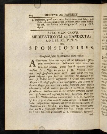 608-616, Sp. 127. De Sponsionibus