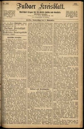 Ausgabe vom Donnerstag, den 06. September 1883.
