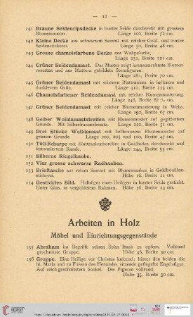 Arbeiten in Holz: Möbel und Einrichtungsgengestände (Nr. 155-262)