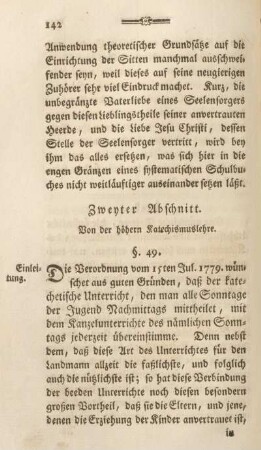 Zweyter Abschnitt. Von der höhern Katechismuslehre.