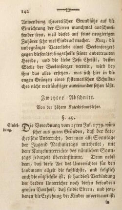 Zweyter Abschnitt. Von der höhern Katechismuslehre.
