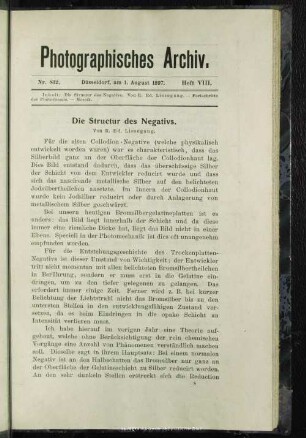 Die Structur des Negativs