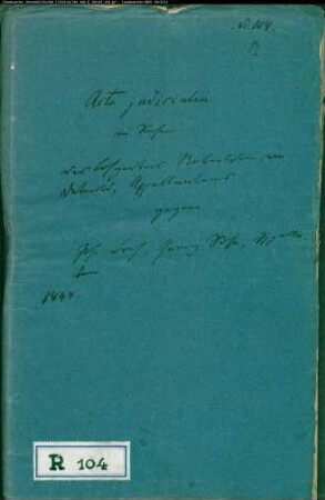 Robertson, Lohgerber in Detmold gegen Loch, Ph. zu Oberstein
