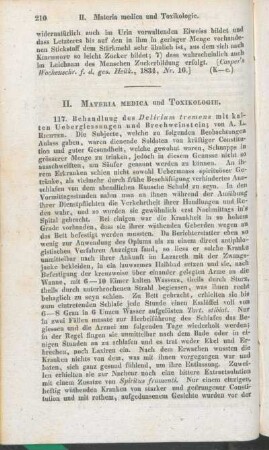 II. Materia medica und Toxikologie.