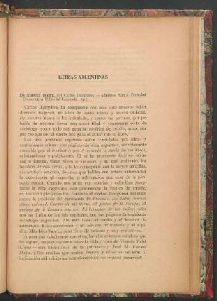 De nuestra tierra, por Carlos Ibarguren