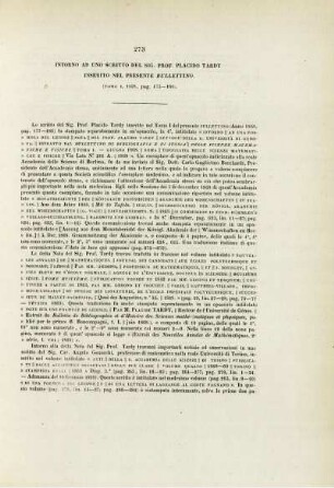 Intorno ad uno scritto del Sig. Prof. Placido Tardy.