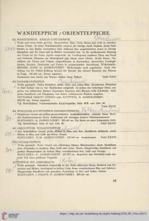 Wandteppiche, Orientteppiche (Nr. 412-452)