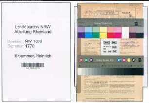 Entnazifizierung Heinrich Kruemmer , geb. 13.10.1903 (Postbeamter)