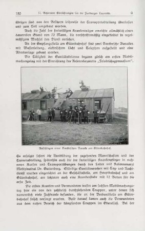 Aufschlagen einer Doeckerschen Baracke am Güterbahnhof.