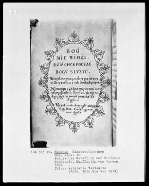 Polnisches Gebetbuch der Theresia Kunigunde, Kurfürstin von Bayern (1676-1730). Geschrieben von Stanislaus Baczynski — Verzierte Textseite