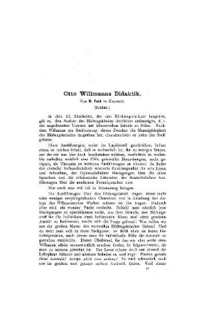 Otto Willmanns Didaktik : (Schluß)