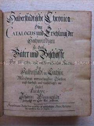 Handschrift der Chronik von Halberstadt des Johann Winnigstedt mit anonymen Fortsetzungen