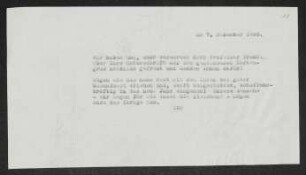 Brief von Gerhart Hauptmann an Oskar Frankl