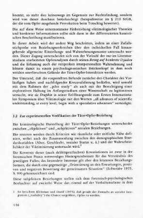 3.2 Zur experimentellen Verifikation der Täter-Opfer-Beziehung