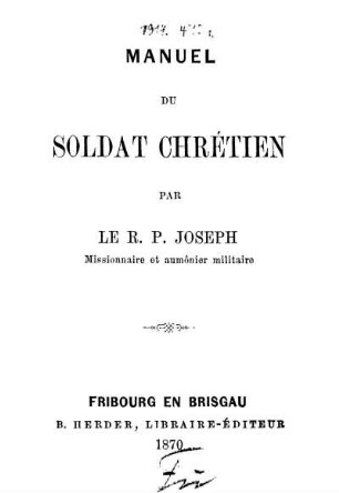 Manuel du soldat chretien