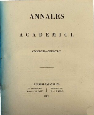 Annales academici. 1853/54 (1857)