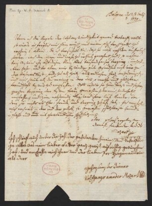 Brief an Johann Lorenz Hagenauer : 28.07.1770