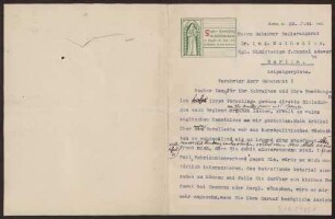 Schreiben an Hermann Muthesius (Brief)
