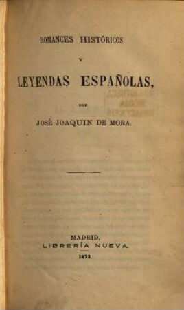Romances históricos y leyendas españolas