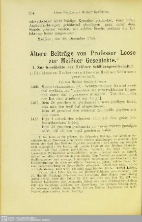 Ältere Beiträge von Professor Loose zur Meißner Geschichte