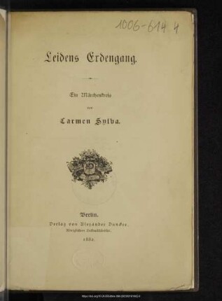 Leidens Erdengang : ein Märchenkreis