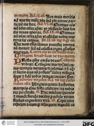 Katherine virginis in primis vesperis super psalmi feriales
