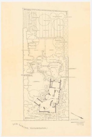 Garten Mohrmann, Berlin-Lichtenrade: Lageplan mit Gartenplan 1:100