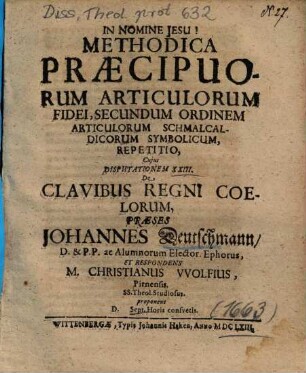De Clavibus Regni Coelorum