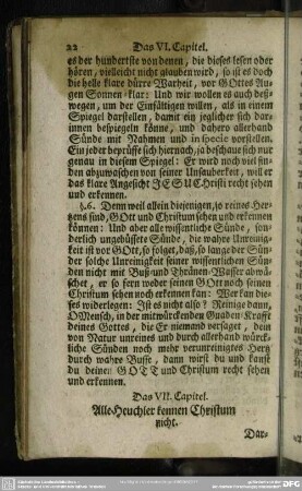 Das VII. Capitel. Alle Heuchler kennen Christum nicht