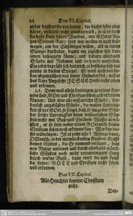 Das VII. Capitel. Alle Heuchler kennen Christum nicht