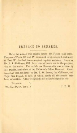 Preface to Benares
