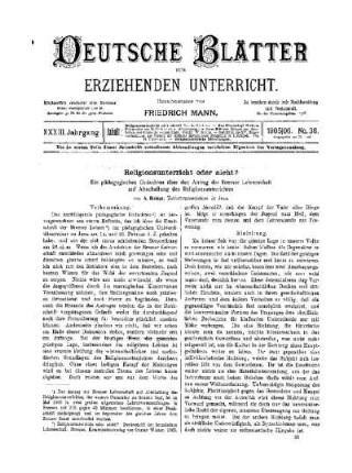 Religionsunterricht oder nicht? : ein pädagogisches Gutachten über den Antrag der Bremer Lehrerschaft auf Abschaffung des Religionsunterrichtes