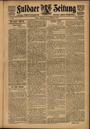 Zweite Ausgabe vom Samstag, den 09. September 1905.