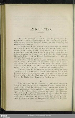 An die Eltern