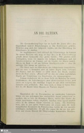 An die Eltern