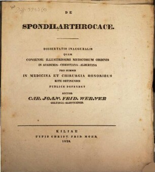 De spondilar thorace : diss. inaug.