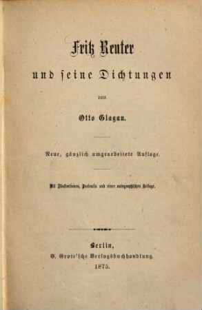 Fritz Reuter und seine Dichtungen