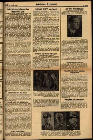 Zweite Ausgabe vom Montag, den 11. August 1941.