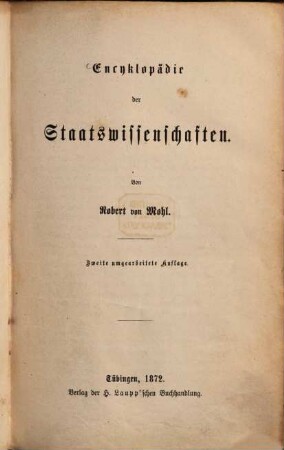 Encyklopädie der Staatswissenschaften