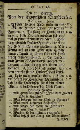 Die 21. Historie. Von der Egyptischen Dienstbarkeit. - Die 25. Historie. Wie Gott die heiligen zehen Gebote auf dem Berge Sinai gegeben hat.