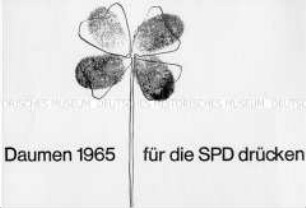 Postkarte der SPD zu den Bundestagswahlen 1965