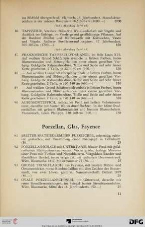 Porzellan, Glas, Fayence (Nr. 91-143)