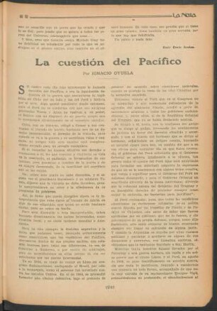 La cuestión del Pacífico