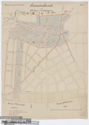 Strassenrohrnetz mit Schiebern und Hydranten